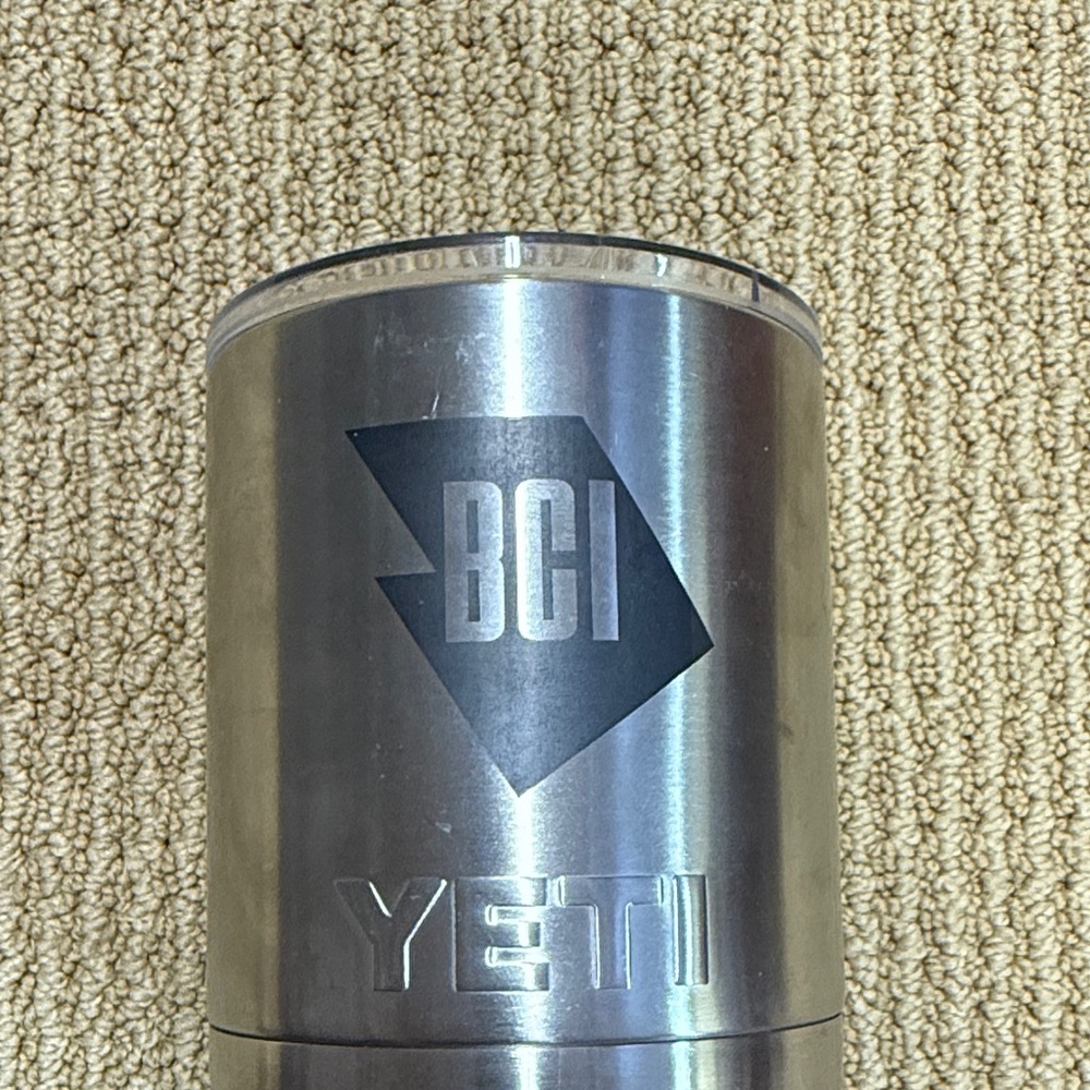 YETI Silver Tumbler with Logo